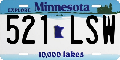 MN license plate 521LSW