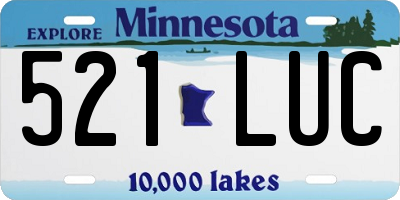 MN license plate 521LUC