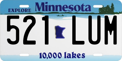 MN license plate 521LUM