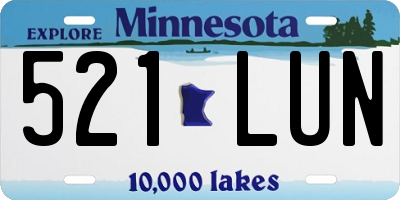 MN license plate 521LUN
