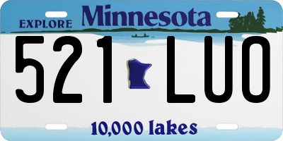 MN license plate 521LUO