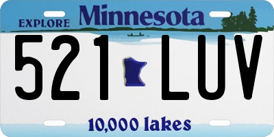 MN license plate 521LUV