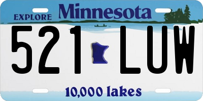 MN license plate 521LUW
