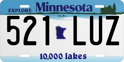MN license plate 521LUZ