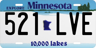 MN license plate 521LVE