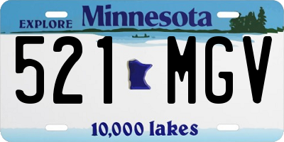 MN license plate 521MGV