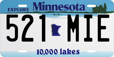 MN license plate 521MIE