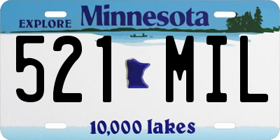 MN license plate 521MIL