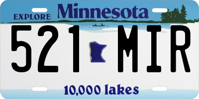 MN license plate 521MIR