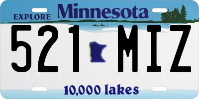MN license plate 521MIZ