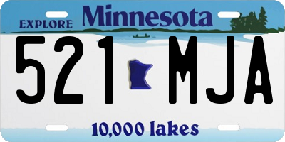 MN license plate 521MJA