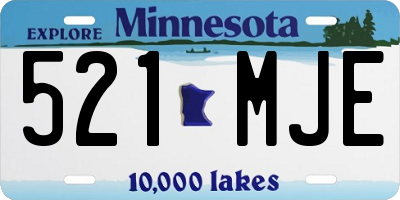 MN license plate 521MJE