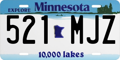 MN license plate 521MJZ