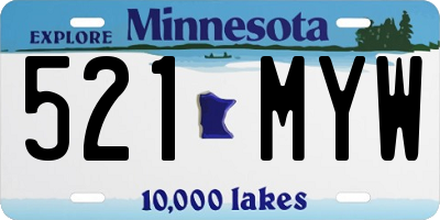 MN license plate 521MYW
