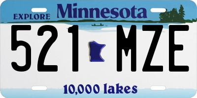 MN license plate 521MZE