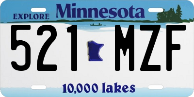 MN license plate 521MZF