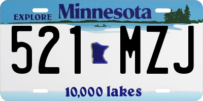 MN license plate 521MZJ