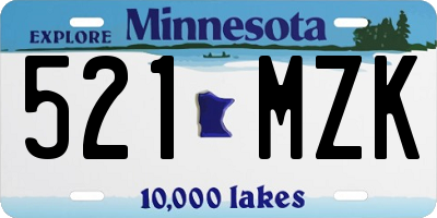 MN license plate 521MZK