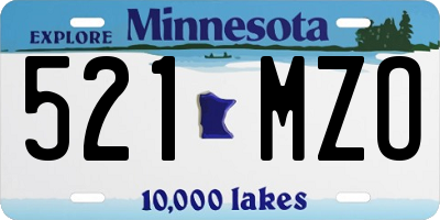 MN license plate 521MZO