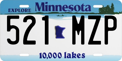 MN license plate 521MZP