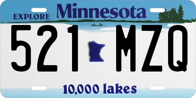 MN license plate 521MZQ