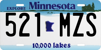 MN license plate 521MZS