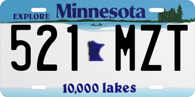 MN license plate 521MZT