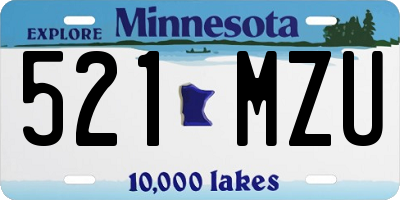MN license plate 521MZU