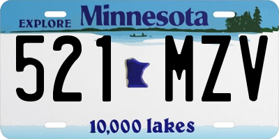 MN license plate 521MZV