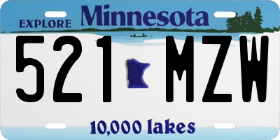 MN license plate 521MZW