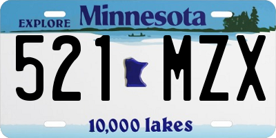 MN license plate 521MZX
