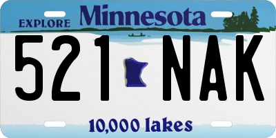 MN license plate 521NAK