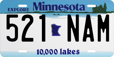 MN license plate 521NAM