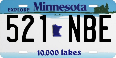 MN license plate 521NBE