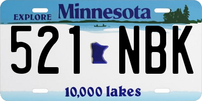 MN license plate 521NBK