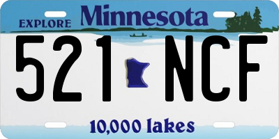 MN license plate 521NCF