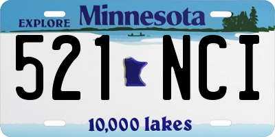 MN license plate 521NCI