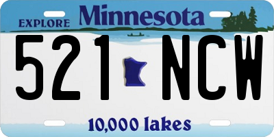 MN license plate 521NCW