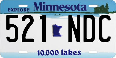 MN license plate 521NDC