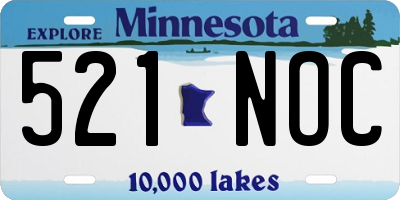 MN license plate 521NOC