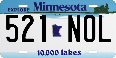 MN license plate 521NOL