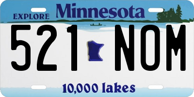 MN license plate 521NOM