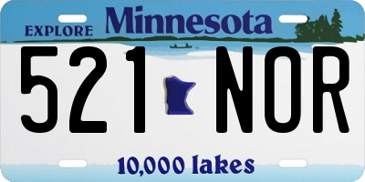 MN license plate 521NOR