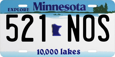 MN license plate 521NOS