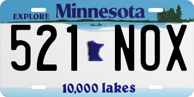 MN license plate 521NOX