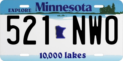 MN license plate 521NWO