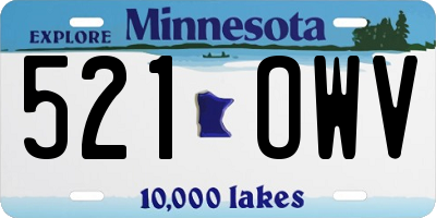 MN license plate 521OWV
