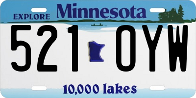 MN license plate 521OYW
