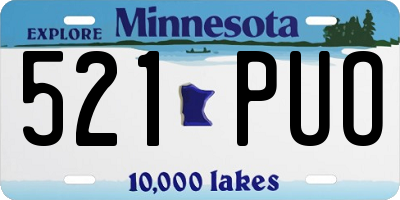 MN license plate 521PUO