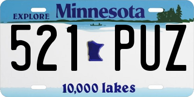 MN license plate 521PUZ